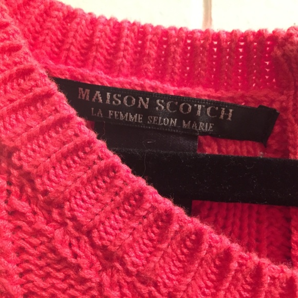 Maison Scotch Orange Cable Knit Sweater - Picture 1 of 5